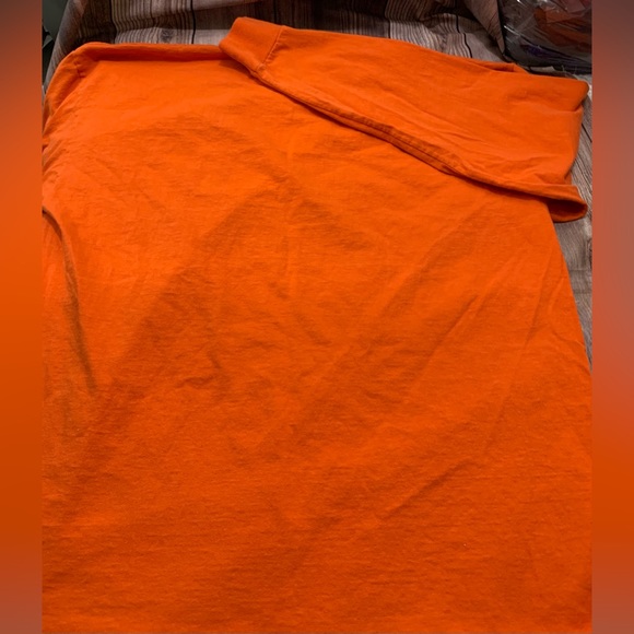 Bayside USA-Made Long Sleeve T-Shirt with a Pocket - Orange, - Picture 5 of 11